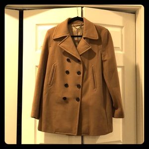 J.Crew double breasted camel wool pea coat
